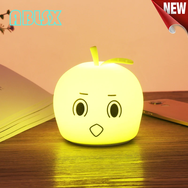 

Fruit White Color Night Light 3D Foolishly Apple Baby Night Light Battery Powered For Children Bedroom Christmas Xmas Luminaire