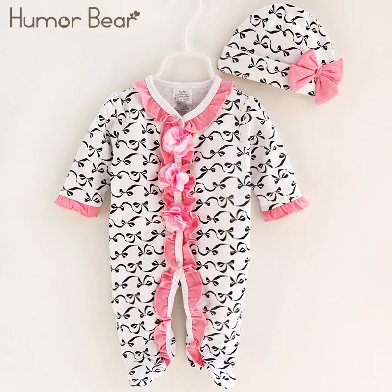 Humor Bear 2018New Infant Baby Boys Girls Romper Long Sleeve Printing Warm Clothes Hooded Jumpsuit Clothes Outfit
