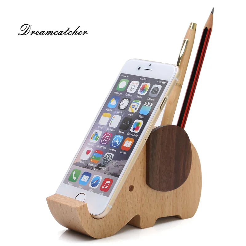 Solid Wooden Multifunctional Elephant Design Mobile Phone