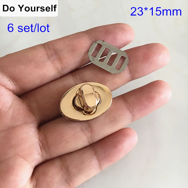 

Free Shipping - 6 sets of Gold-Color Oval Latches Catches Hasps Clasp Buckles Agraffe Small Turn Lock For Box Craft Hardware
