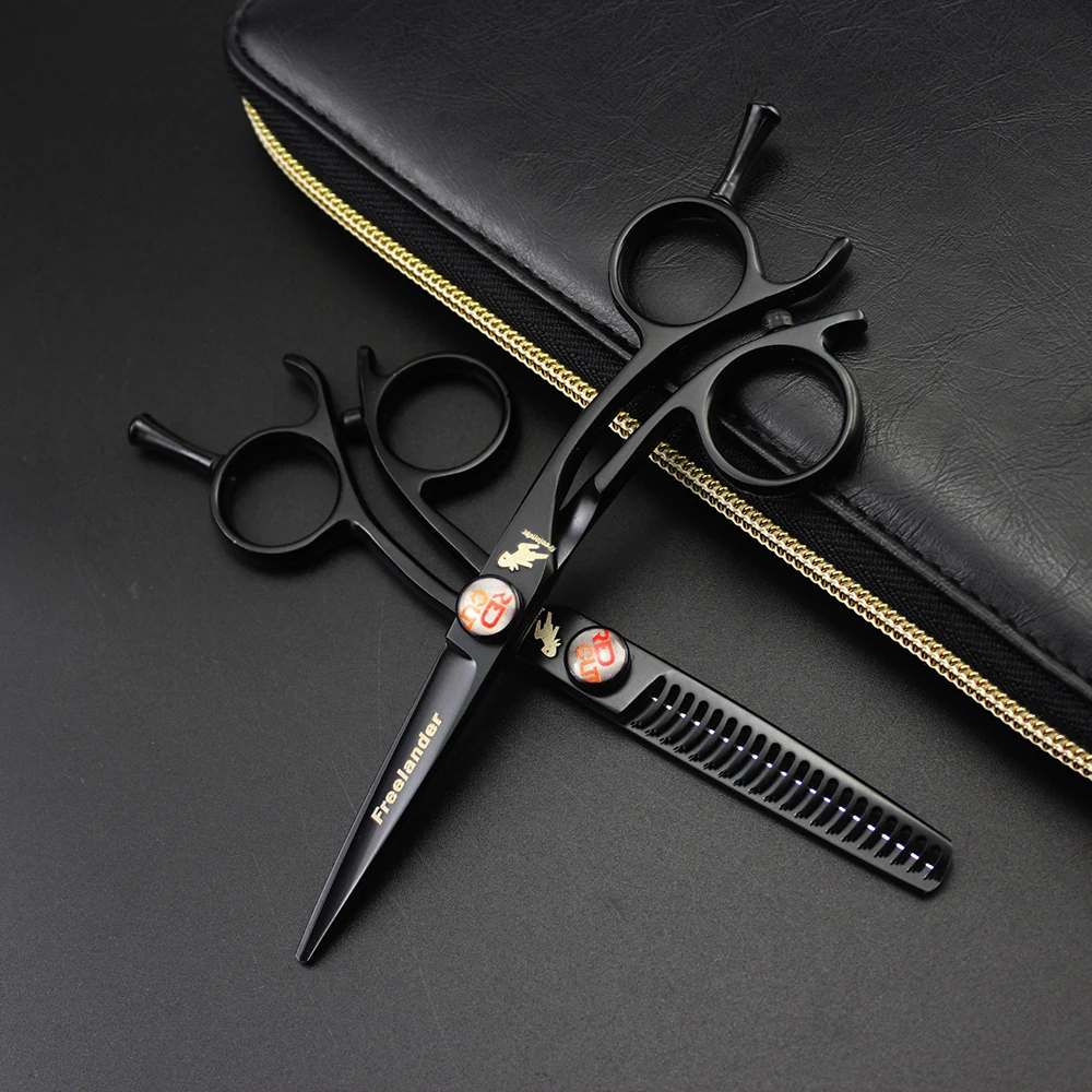 

Freelander Professional 5inch 440C Piano paint hair scissors set thinning shears cutting barber tools hairdressing scissors