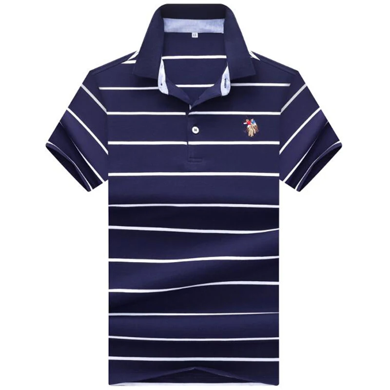 

2019 NEW Polo shirt High quality brand striped Casual men polo shirt Summer cotton solid shirt polo male Branded clothing