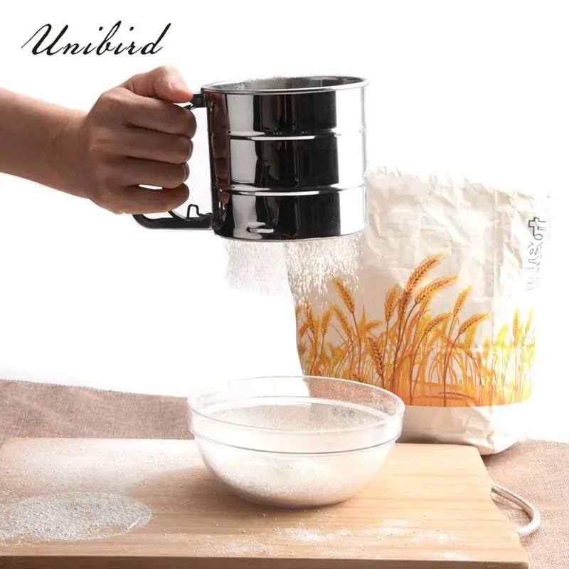 Unibird из нержавеющей стали, ручной сито для муки, решето кружка-шейкер фильтр Кухня глазурь для выпечки сахар порошок фильтр 10,5x9,3 см