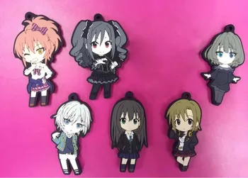 

6pcs/lot The idolm ster cinderella Original Japanese anime figure rubber Silicone mobile phone charms/key chain/strap G1002
