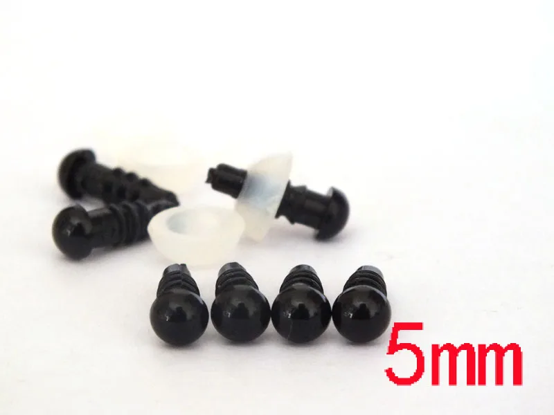 free shipping!!! 5mm Black Plastic Safety Eyes For Teddy Bear Doll Animal Puppet Crafts--100pairs