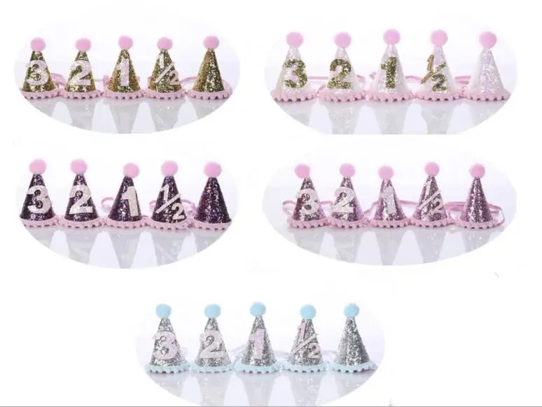 

Free shipping 30pcs Children Hair Decorate First Birthday Party Hats Baby Hair Band Shoot Prop Princess crown Girl Birthday