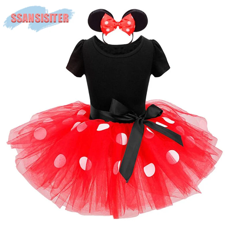 2PCS Girls Minnie Tutu Dress Sets Ballet Mouse Princess Halloween Costume Dresses Polka Dot Dress+Headband Bow Dress Vestidos 2PCS Girls Minnie Tutu Dress Sets Ballet Mouse Princess Halloween Costume Dresses Polka Dot Dress+Headband Bow Dress Vestidos