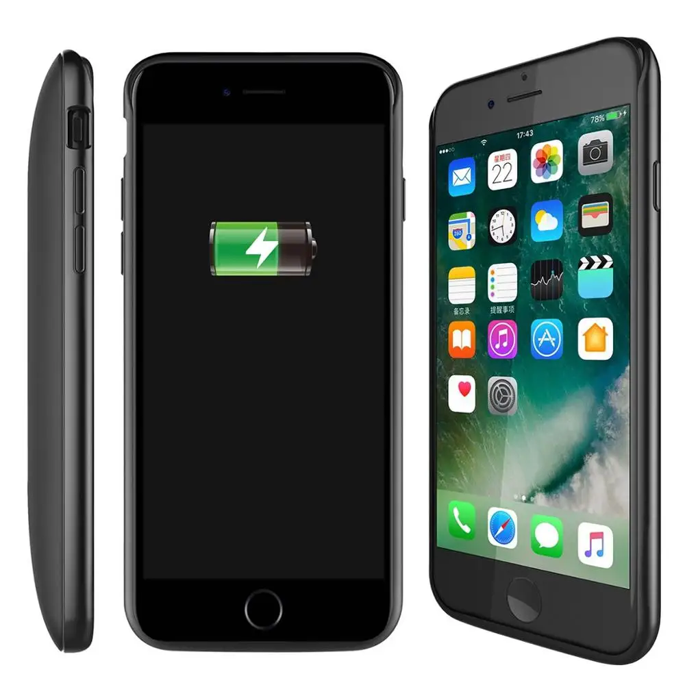 

US Commodity Inventory / For iPhone 6 6S 7 8 Plus External TPU Backup Power Bank Pack Battery Case Charger Cover