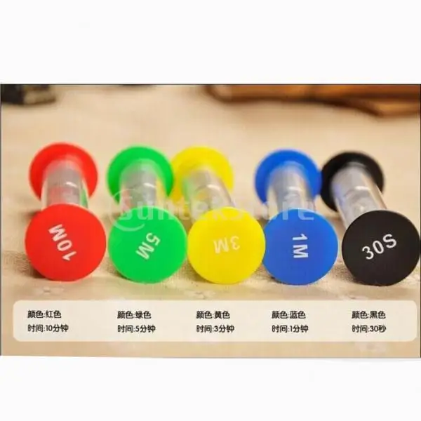 5Pcs 30 Seconds 1min 3min 5min 10min Plastic Sandglass Hourglass Timer Clock for Kichen Cooking or Kids Brush Teath 