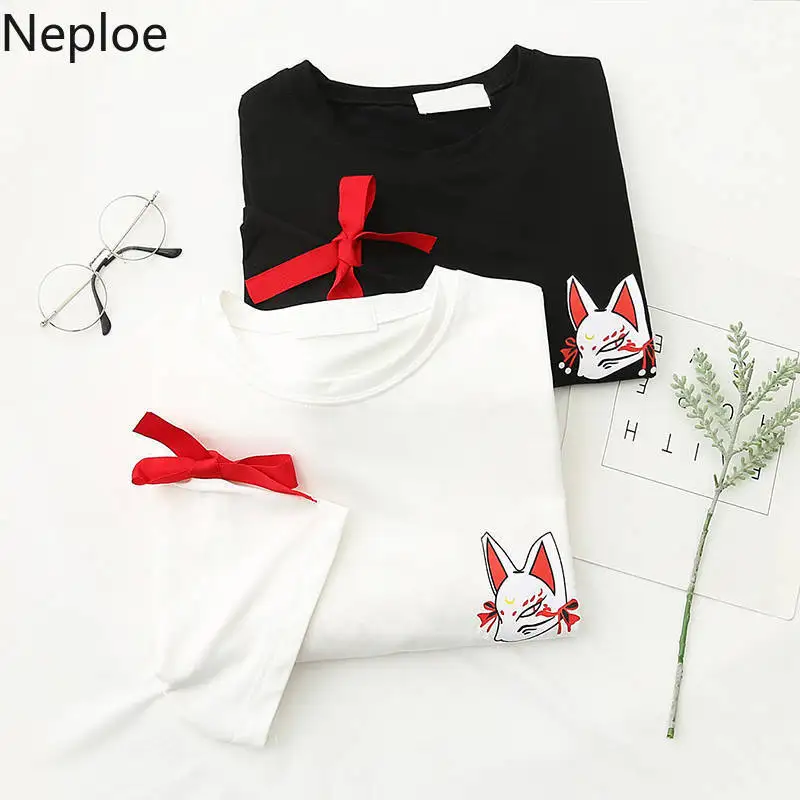 Neploe 2019 летняя одежда женская футболка с круглым вырезом футболки HARAJUKU Свободная