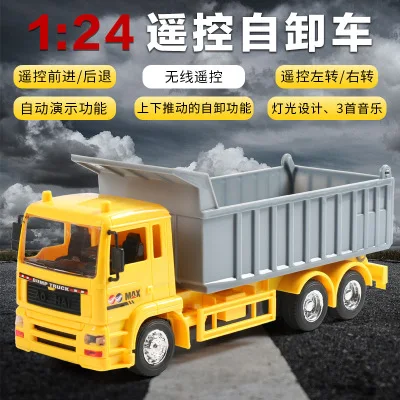 Kids Engineering Vehicle RC Toys 8 channel 2.4G Remote Controll RC Truck Navvy construction Dump Truck Chargeable with Music