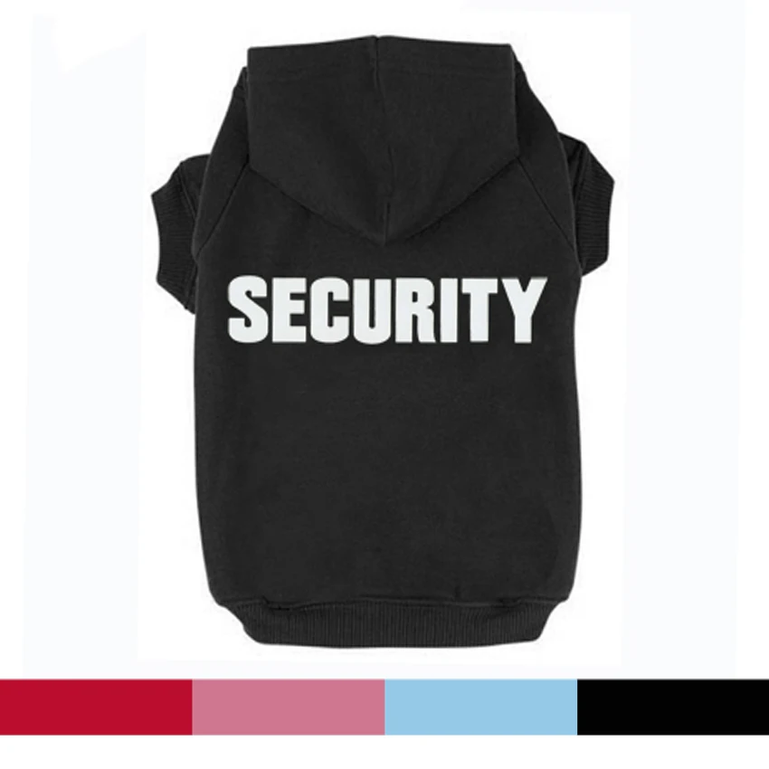 

Free Shipping 12pieces/lot SECURITY Printed Pet Puppy Dog Clothes Hoodies Jumpers Tracksuits for Small Medium Large Dogs