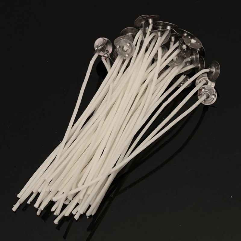 

Paraffin Candle Cores White Kit Set Pre Wax Stable Assembly With Sustainer Waxed 20pcs Making Handmade Protection