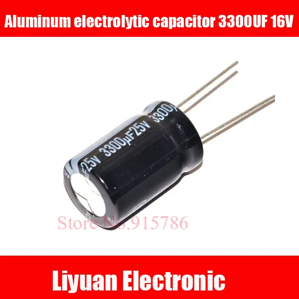 

10pcs/lot 3300UF 16V Aluminum electrolytic capacitor 13*21mm electrolytic capacitor 16v/3300uf