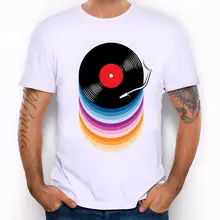 2019 hombres más vendidos Color bonito vinilo DJ Vintage fonógrafo gracioso broma hombres camiseta verano camiseta