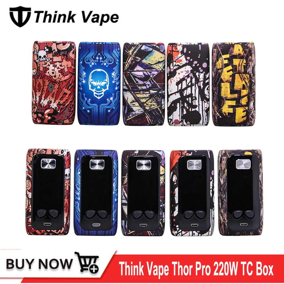 

Original ThinkVape Thor Pro TC Box MOD 220W TFT Screen Vape Mod 18650 Battery 510 Thread Box Mod Electronic Cigarette Mods