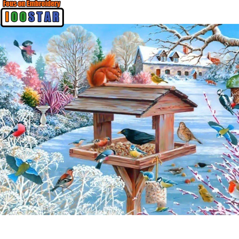 

Diamond Embroidery Birds Family Diamond Painting Animal Home Decor Round/square Diamonds 3D Diamond Needlework Wall Arts Mosaic