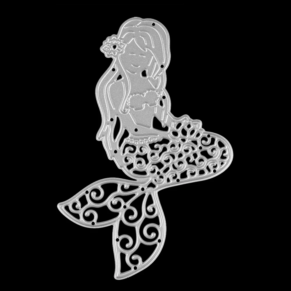 

1PC 11.8*7.5cm Mermaid Metal Dies Cutting Stencils Scrapbooking Paper Card Album Decorative Craft Embossing DIY Crafts