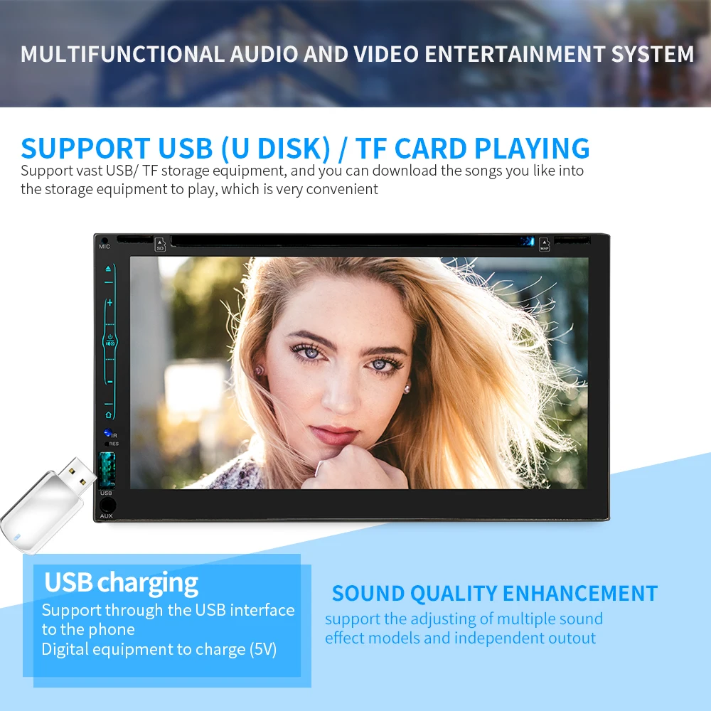 Clearance 2 din car digital stereo android system FM radio gps navigation video DVD Mp5 multimedia player bluetooth wifi rear view camera 5