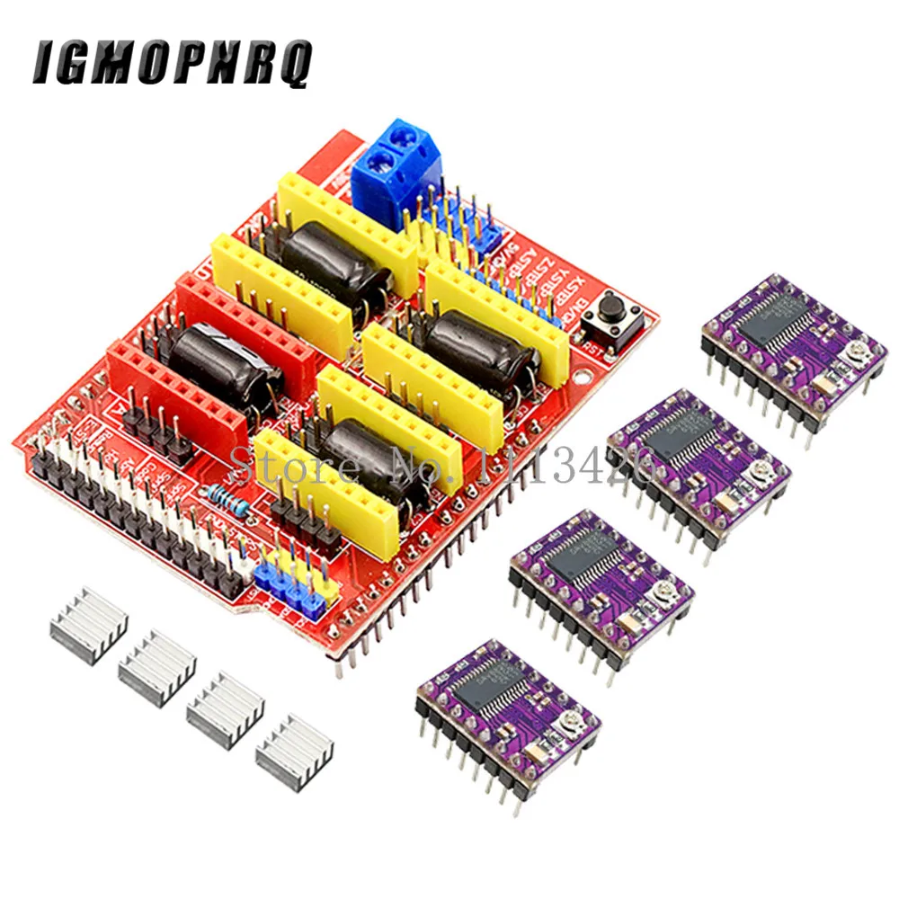 Cnc درع v3 النقش آلة/3D طابعة/+ 4 قطعة DRV8825 سائق لوح تمديد