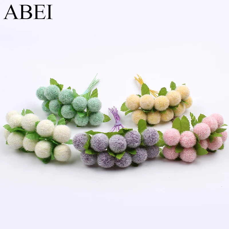 

20pcs/lot Quality Artificial Berries Foam Flower Bouquet for Wedding Christmas Home Decors Fake Foam Stamens DIY Wreath Garland