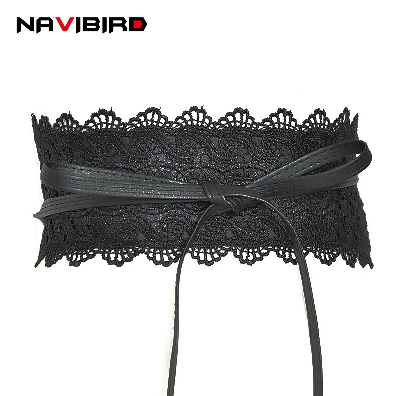 10Cm Wide Fabric Flower Lace Corset Belt For Dress Women High Waist