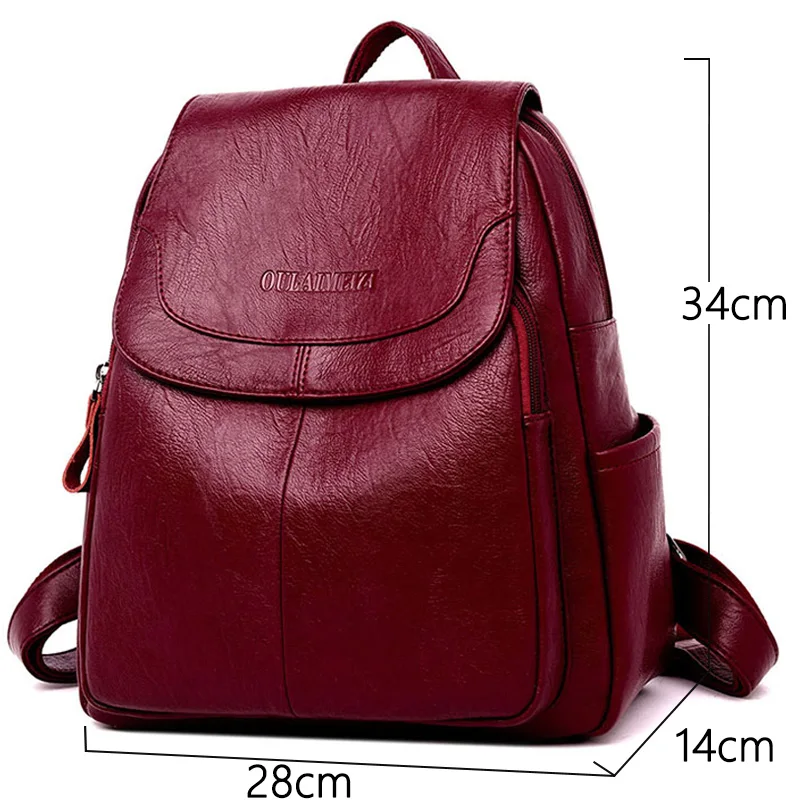  LANYIBAIGE Women Leather Backpacks Female Shoulder Bag Ladies Bagpack Vintage School Bags For Girls - 33019934778
