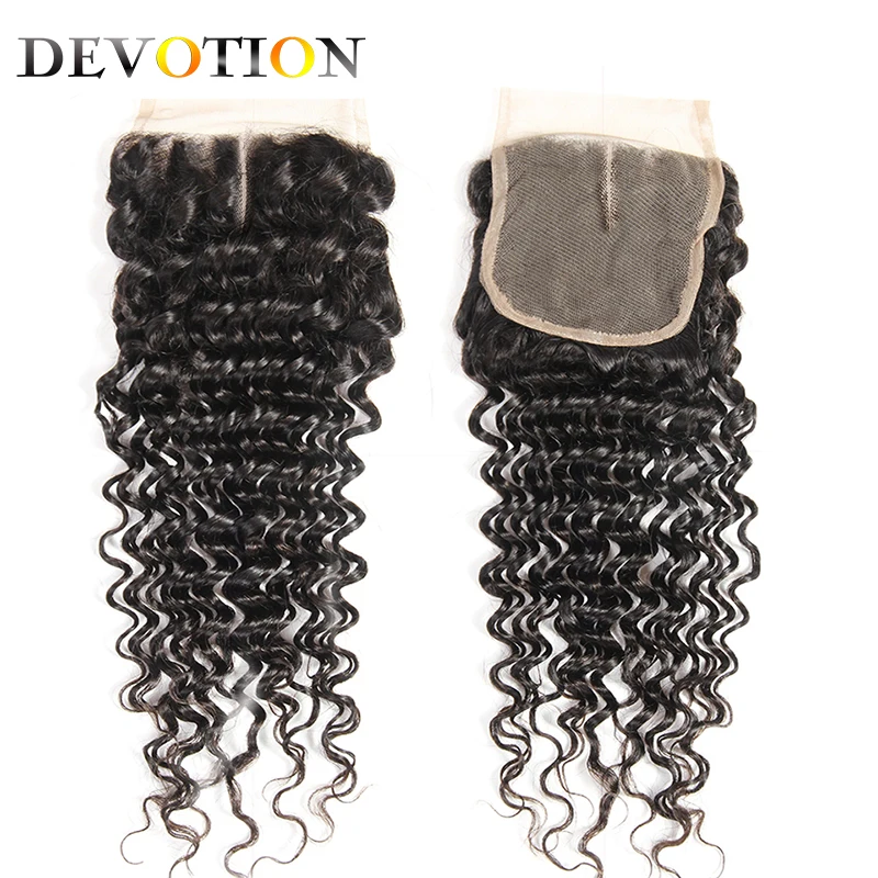Devotion Brazilian Deep Wave 4 Bundles with Closure Middle Part Human Hair Extension Natural Color Non Remy Hair Weave Bundles Devotion Brazilian Deep Wave 4 Bundles with Closure Middle Part Human Hair Extension Natural Color Non Remy Hair Weave Bundles