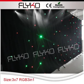 

RGB 3in1 led lights 3x7m flexible star curtain ship to Russian
