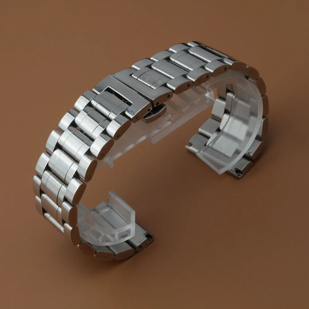 Часы ремешок из нержавеющей стали Ремешки для наручных часов браслет серебряный черный для мужчин часов новая ширина 26 мм 28 мм 30 мм большой размер