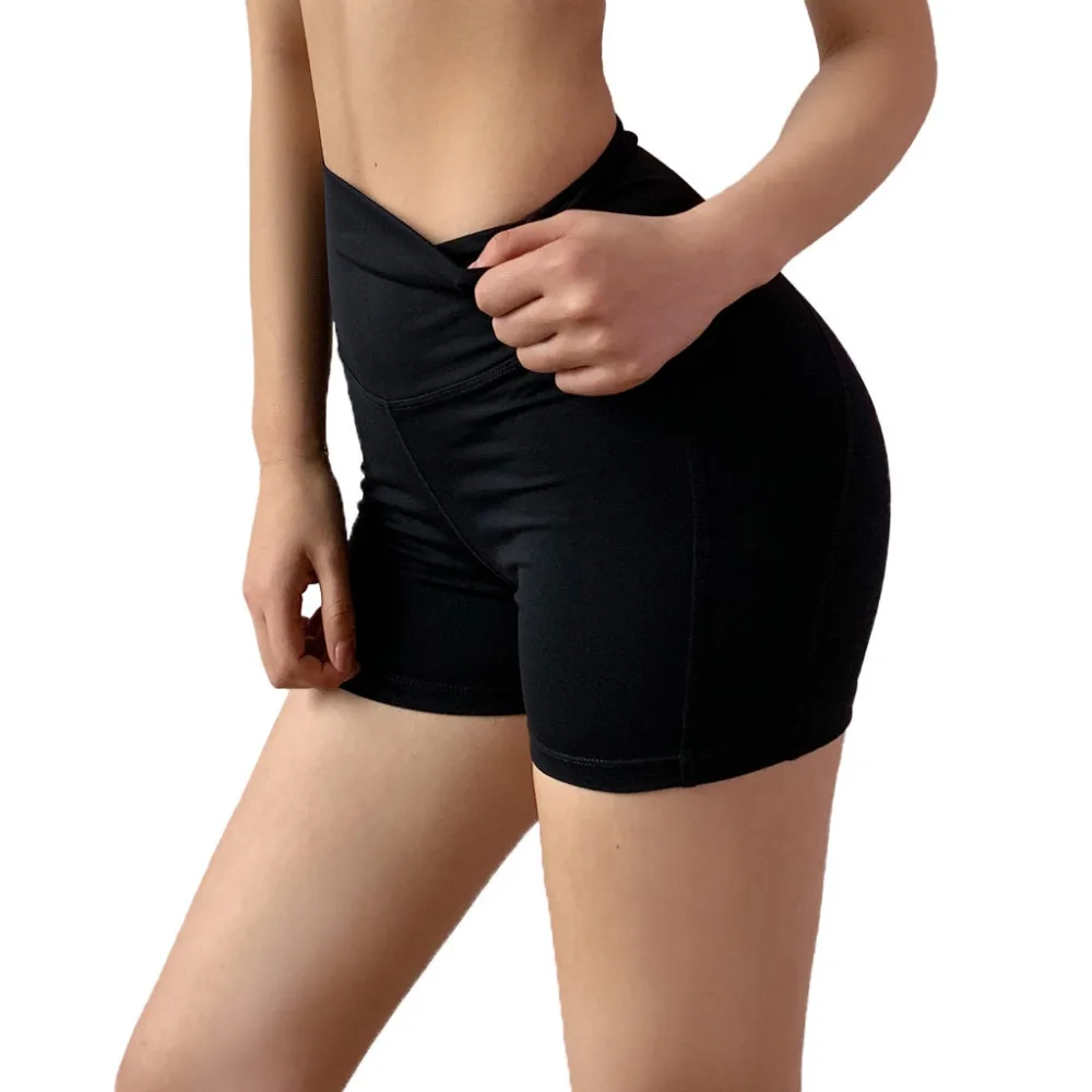 2019 women's breathable sexy yoga shorts slimming hips tight-fitting sports fitness running yoga shorts gym fitness ladies 40J1 (3)