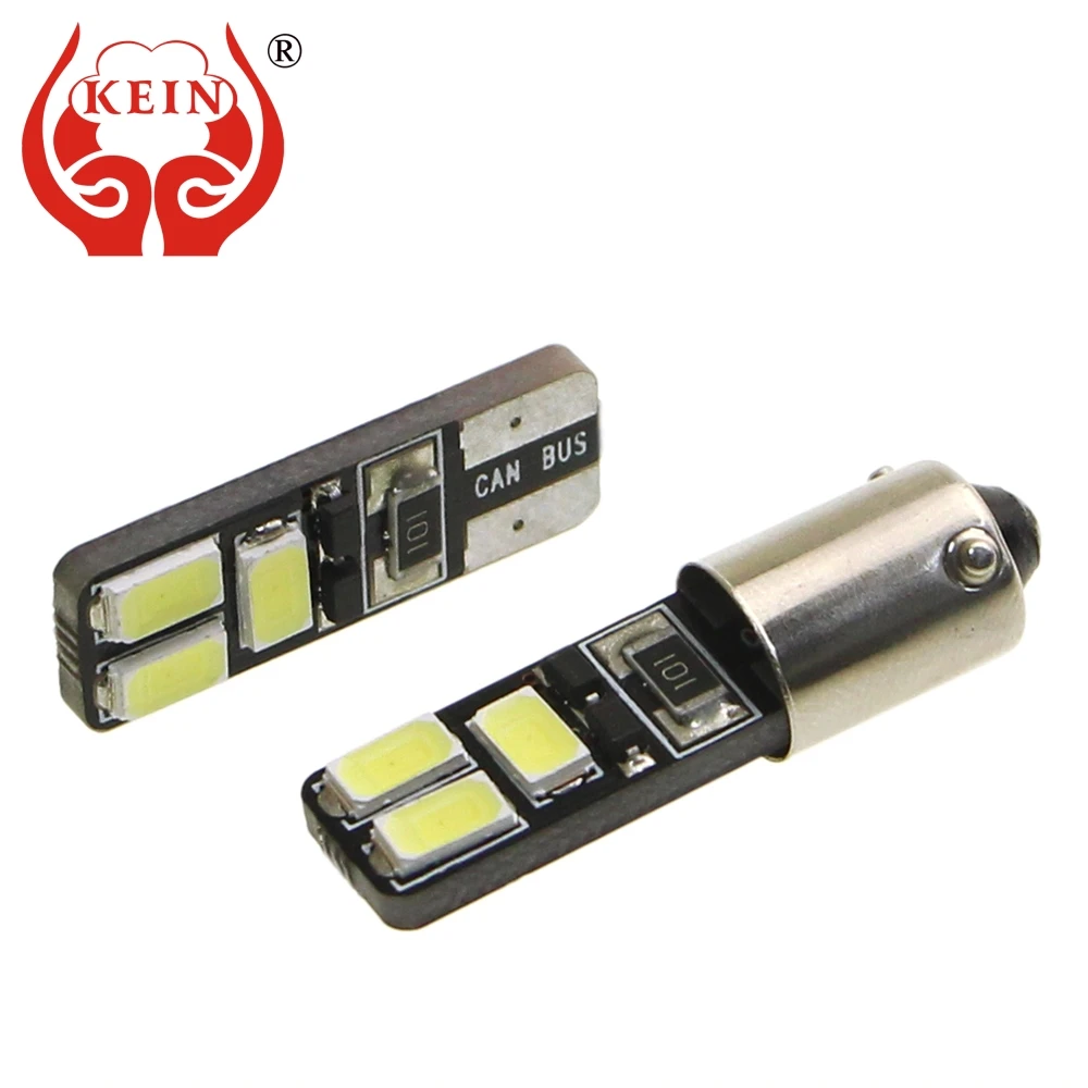 KEIN 10 шт. CANBUS BA9S T10 w5w светодиодный авто лампы H21W bay9s bax9s t4w 5630 6SMD Подсветка салона клиновидные боковые лампы Авто дневные ходовые огни 12V Белый