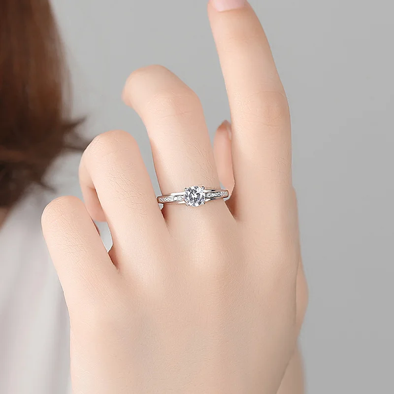 ELESHE 100% Real 925 Sterling Silver Finger Rings for Women Luxury CZ Crystal Wedding Rings Fashion Jewelry 2018 New