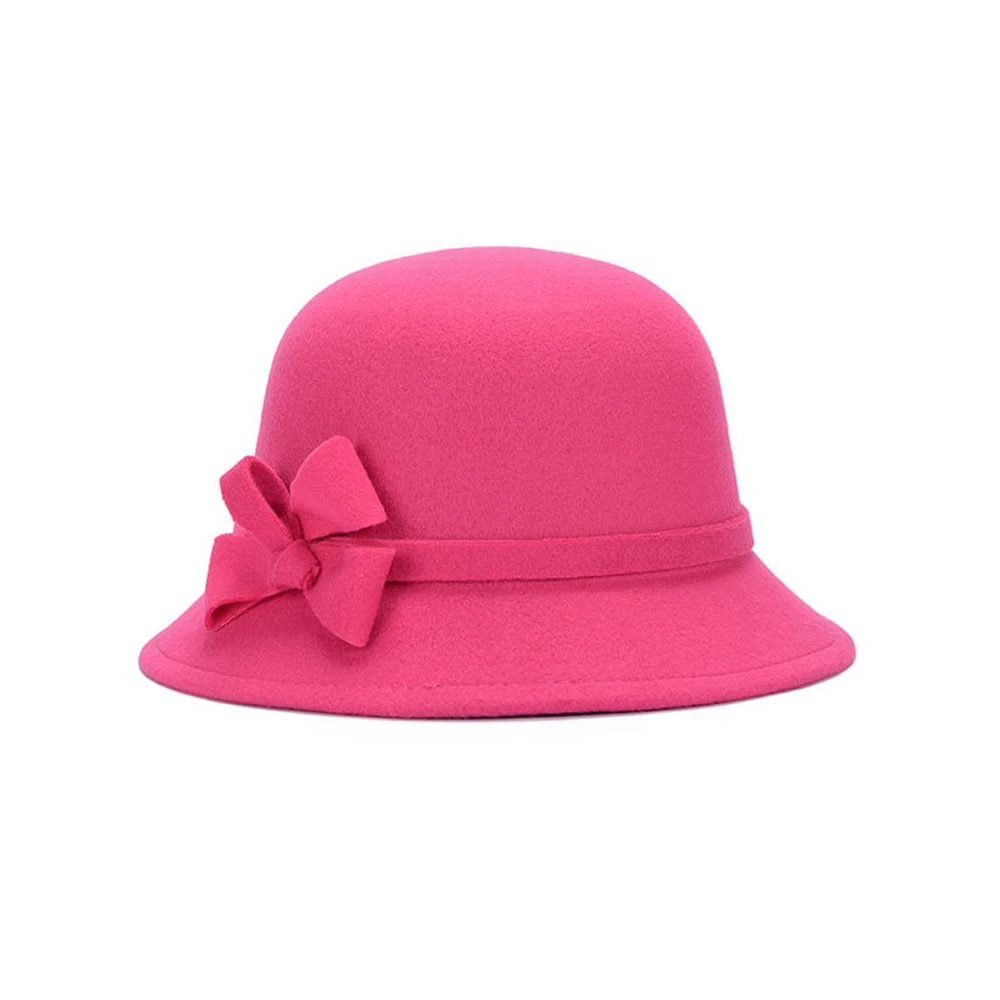 Широкополая шляпа винтажные шляпы дамская шляпа с бантом Повседневная шерстяная зимняя фетровая шляпа Регулируемая пляжная дорожная