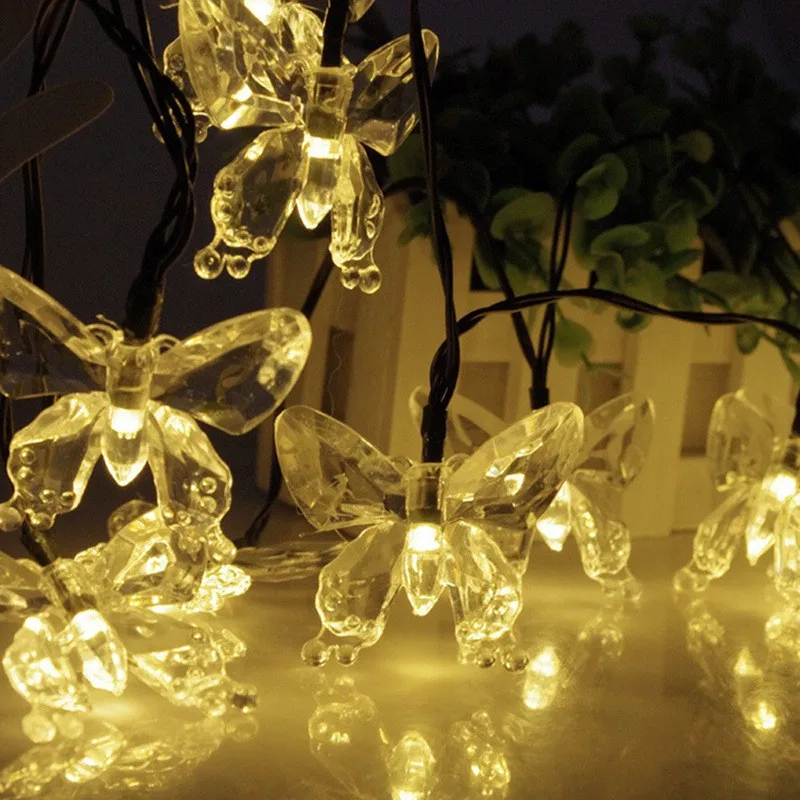 

4.5m Butterfly String Led Light Fairy Solar Power Fiber Optic Garland Outdoor Garden Party Patio Courtyard Street Decoration