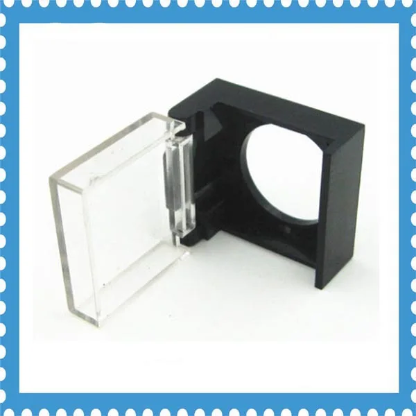 Black 16mm Push Button Switch Clear Plastic Protective Guard Button