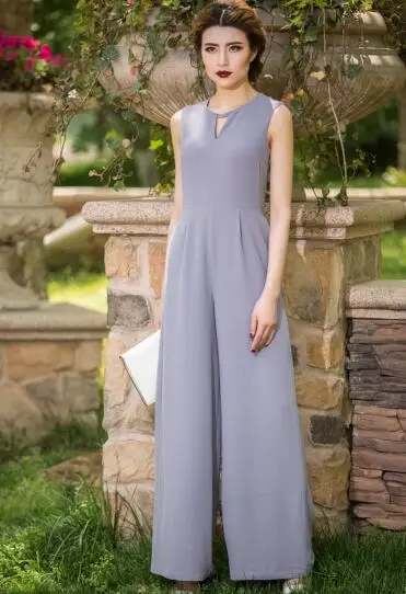 Jumpsuit for Women 2017 Summer Party Overalls Rompers Chiffon Elegant Green Full Length Bodysuit Plus Size M L XL 2XL 3XL