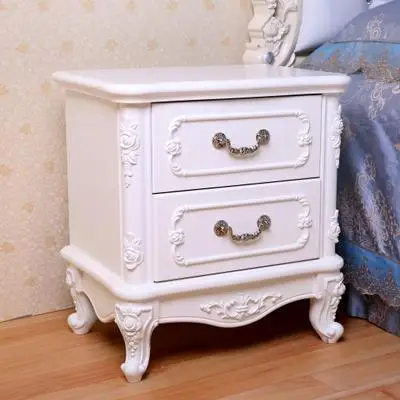 Луи фахион тумбочка Европейский минималистичный белый деревянный простой прикроватный столик шкаф современный американский пасторальный шкаф - Цвет: 816 White