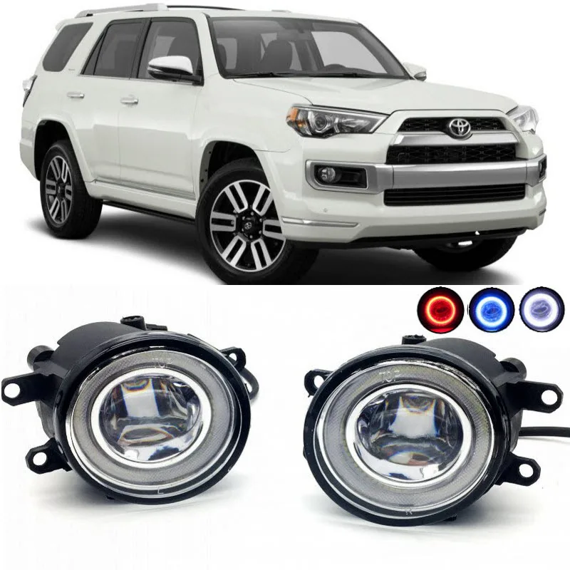 

2 in 1 LED Angel Eyes DRL 3 Colors Daytime Running Lights Cut-Line Lens Fog Lights Lamp for Toyota 4Runner 4 Runner 2010-2017