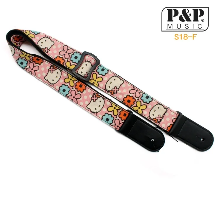 

Pink Ukulele Strap With PU leather Ends Adjustable Cotton Belt For Children Small Folk Guitar Ukelele
