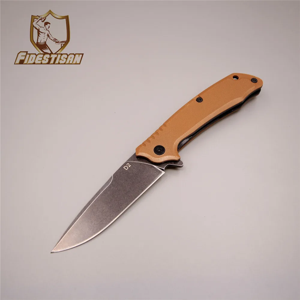 

multifunctional tool sharpener tactical knife stonewash survival hunting titanium folding blade pocket D2 steel knife cutting