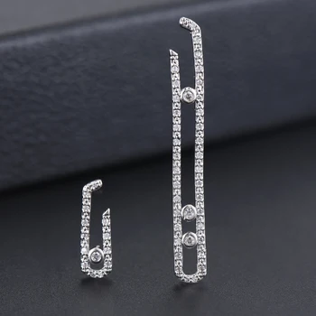 

GODKI Trendy Mismatch Geometry Cubic Zircon Crystal CZ Dangle Earrings For Women Bridal Earring aretes de mujer modernos 2018