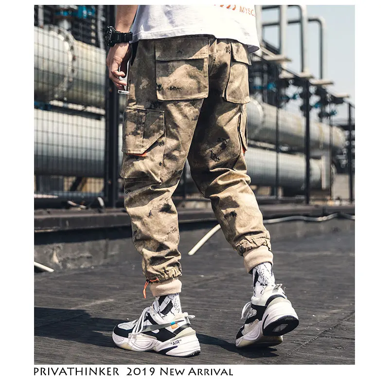 Privathinker الرجال السراويل العسكرية المموه الشارع الشهير 2019 رجالي الهيب هوب كامو ركض السراويل وزرة الرجال Ankel Lengthe السراويل الترنك