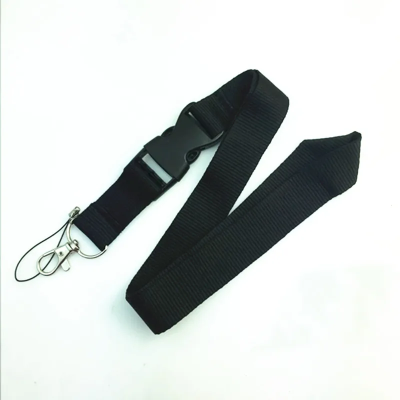 

Black Keychain Lanyard Neck Strap Key Ring For ID Pass Card Badge Gym Key Mobile Phone USB Holder Hang Rope Lanyard 1pcs/lot