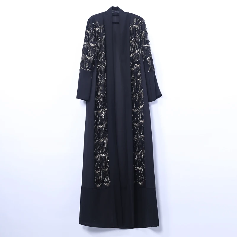 Черное кимоно abaya с кисточками, Дубайский Мусульманский платье хиджаб, Турция, кафтан, кафтан, женская мусульманская одежда, халат Femme