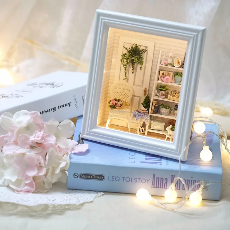 New CuteRoom DIY Handmade Sunshine Zakka Room Dollhouse Kit Photo Frame Design Decor Collection Gift W-005