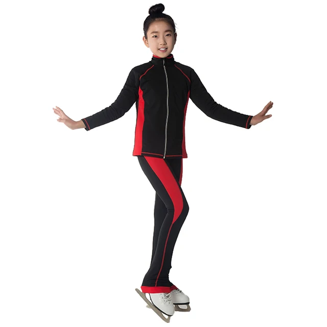 Customized Figure Skating Suits Jacket and Pants Long Trousers for Girl Women Training Patinaje