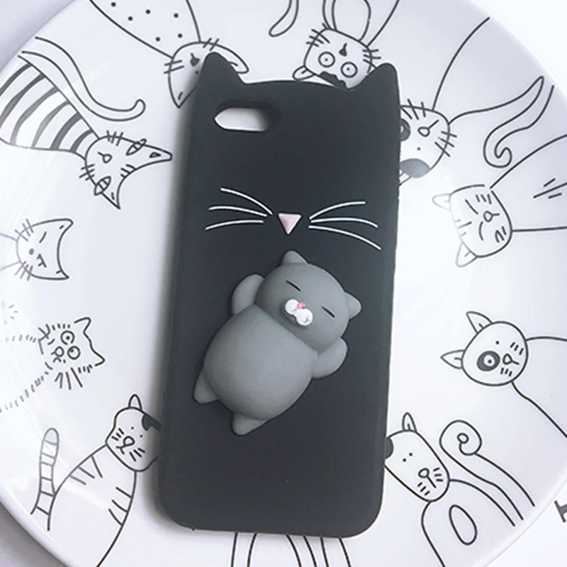 3D Cute Squishy Bear Seal Phone Case For iPhone 7 8 Plus X Case Cartoon Animal Cat Ear Silicone Case For LG k4 k8 k10 2017 Cover