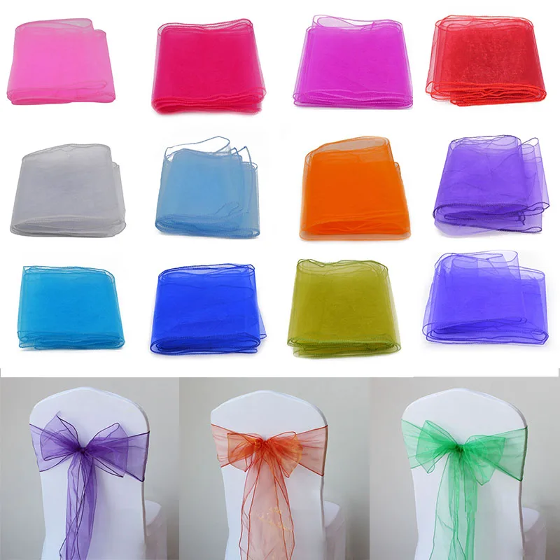 1PC Sheer Organza Multi Use Wedding Chair Sash Bow Table ...