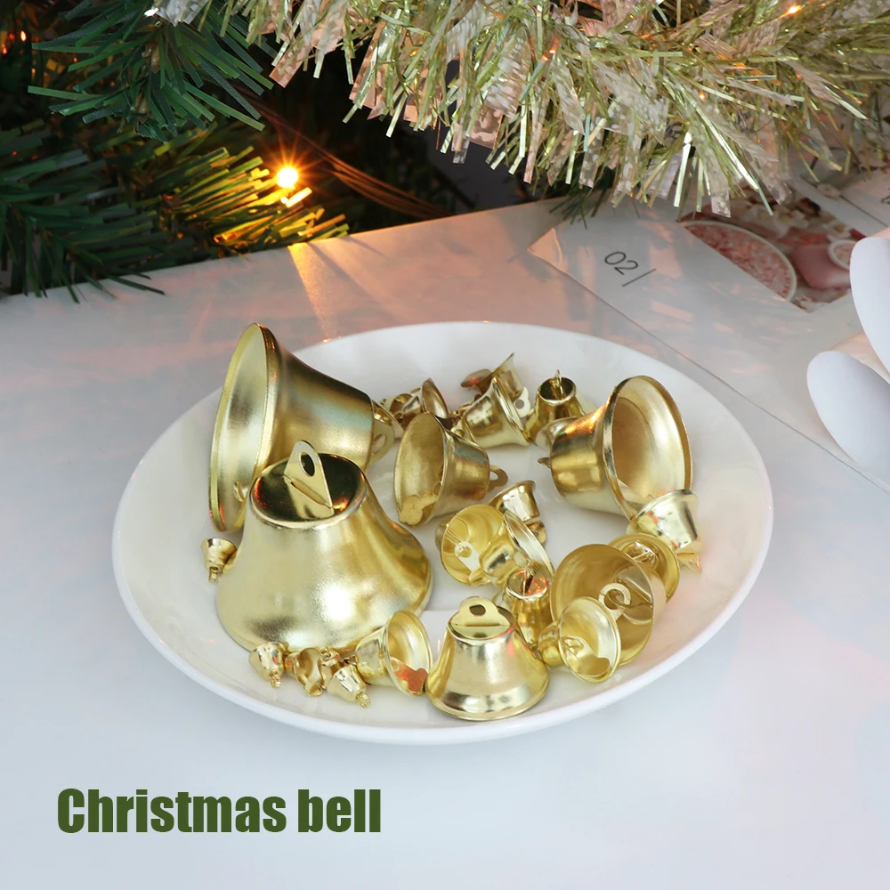 

10Pcs/set Gold European retro bells For Home Wedding Party DIY Handmade Jewelry Campanula Accessories Christmas Tree Ornaments